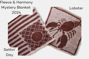 Fleece and Harmony Mystery Blanket 2024 Pattern May 2024 Selkirk Worsted in Chestnut and Sand 