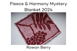 Fleece and Harmony Blanket Rowan Berry in Selkirk Worsted Lilac and Mulberry Jam