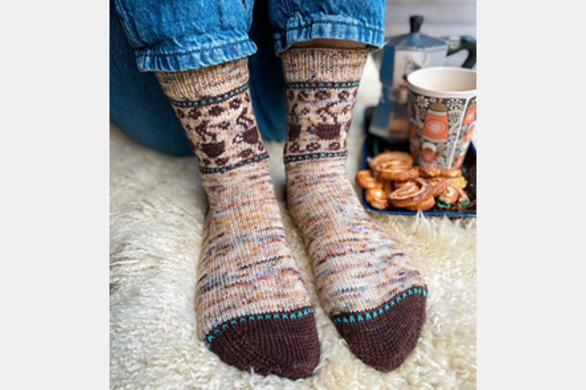 Charming Colorwork Socks Coffee Break