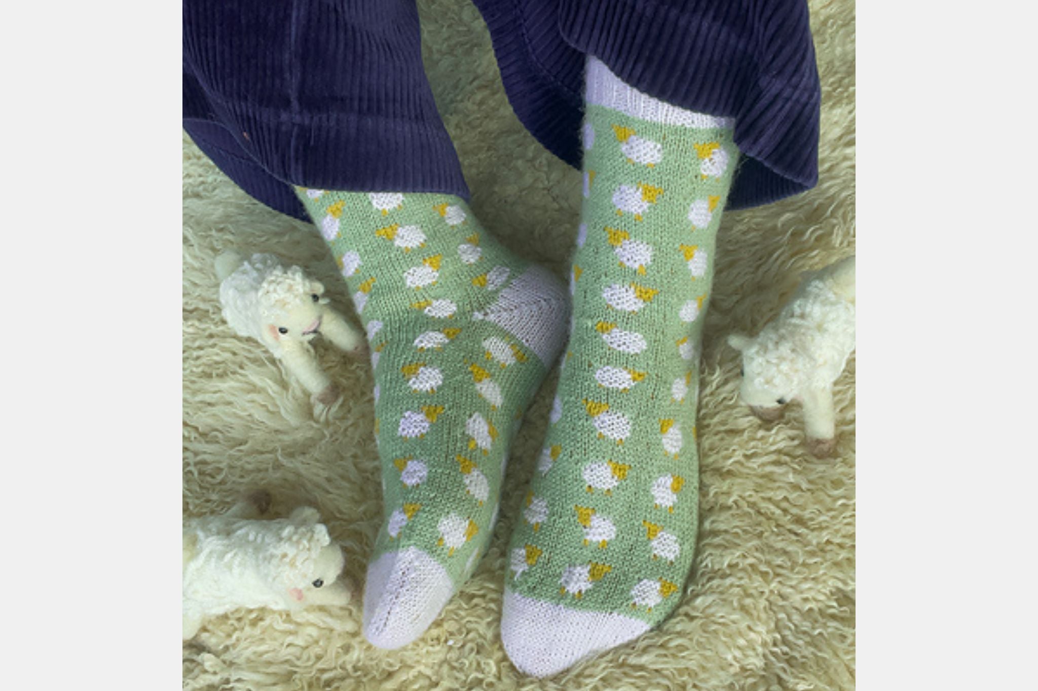 Charming Colorwork Socks Counting Sheep