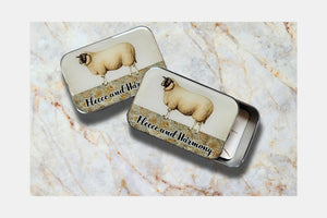 Fleece and Harmony Resin Sheep Notions Tin