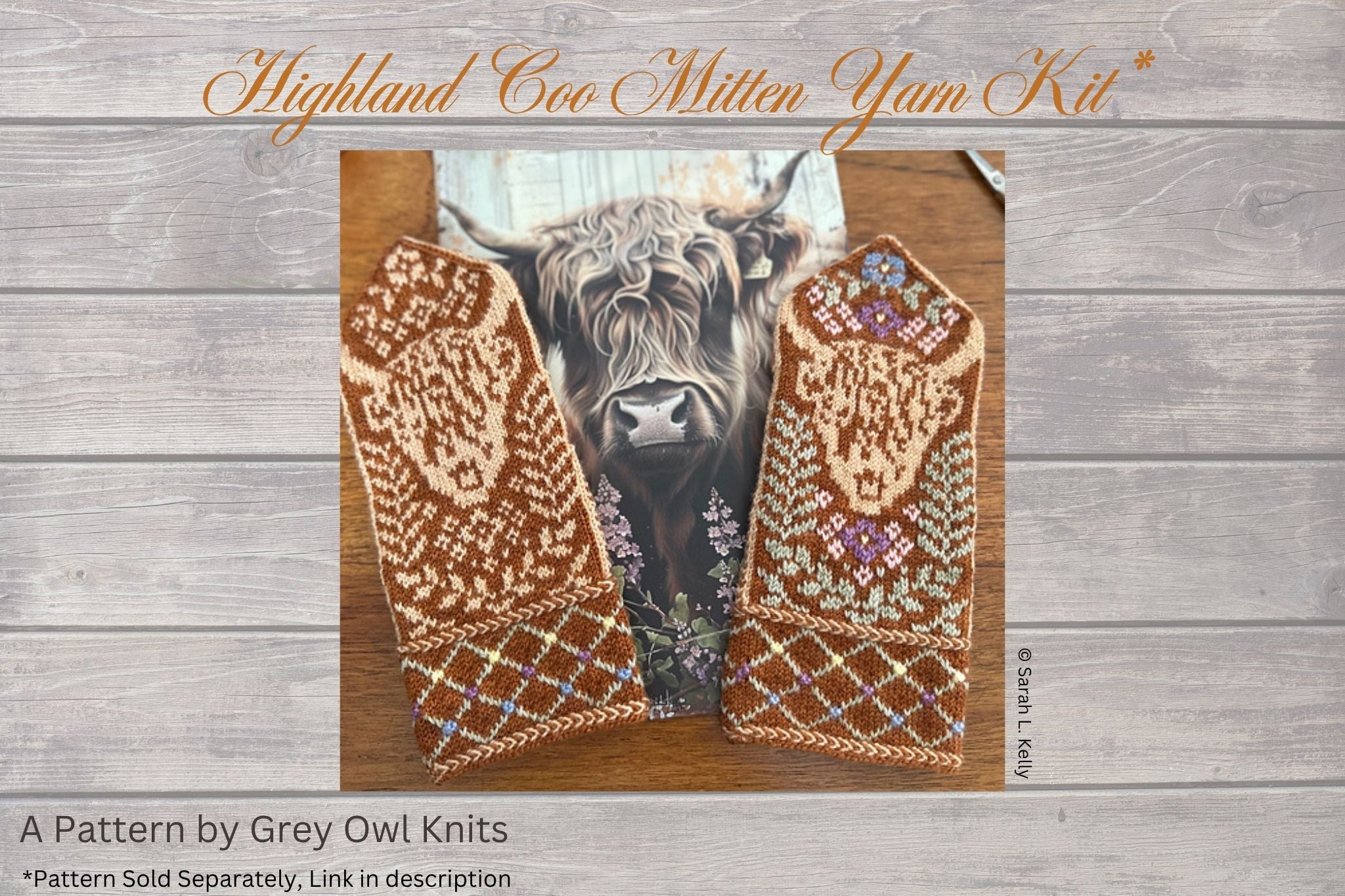 Fleece and Harmony Highland Coo Mitten Kit