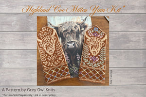 Fleece and Harmony Highland Coo Mitten Kit
