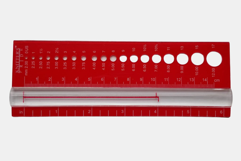 Knitters Pride Needle Gauge Ruler – Fleece & Harmony PEI
