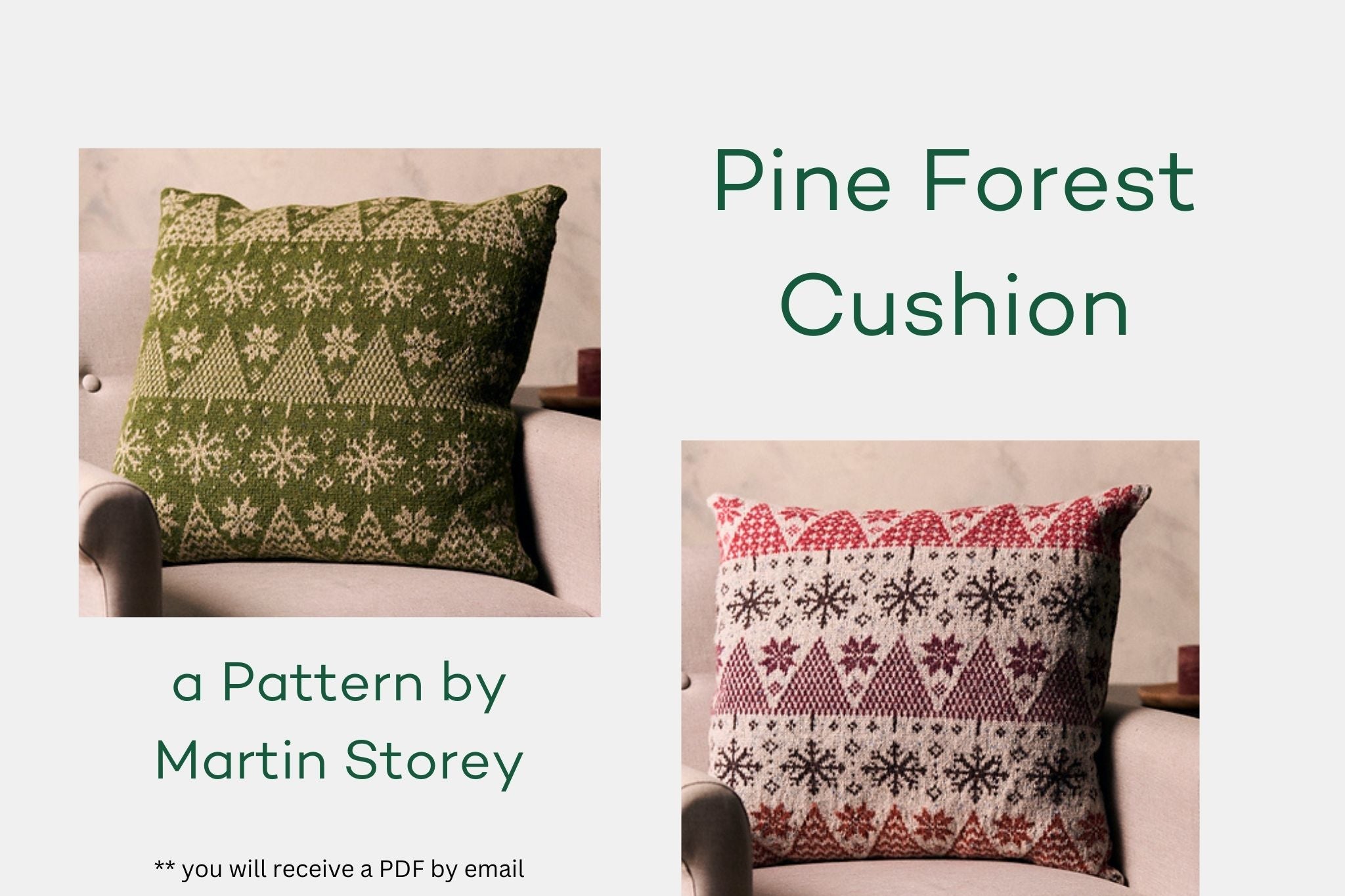 Pattern Pine Forest Cushion in Rowan Felted Tweed