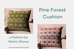 Pattern Pine Forest Cushion in Rowan Felted Tweed