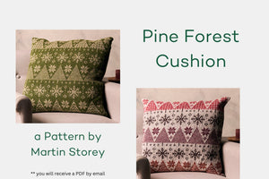 Pattern Pine Forest Cushion in Rowan Felted Tweed
