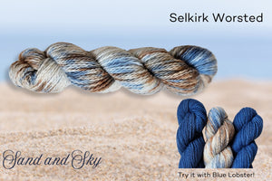 Fleece and Harmony Selkirk Worsted in Sand and Sky