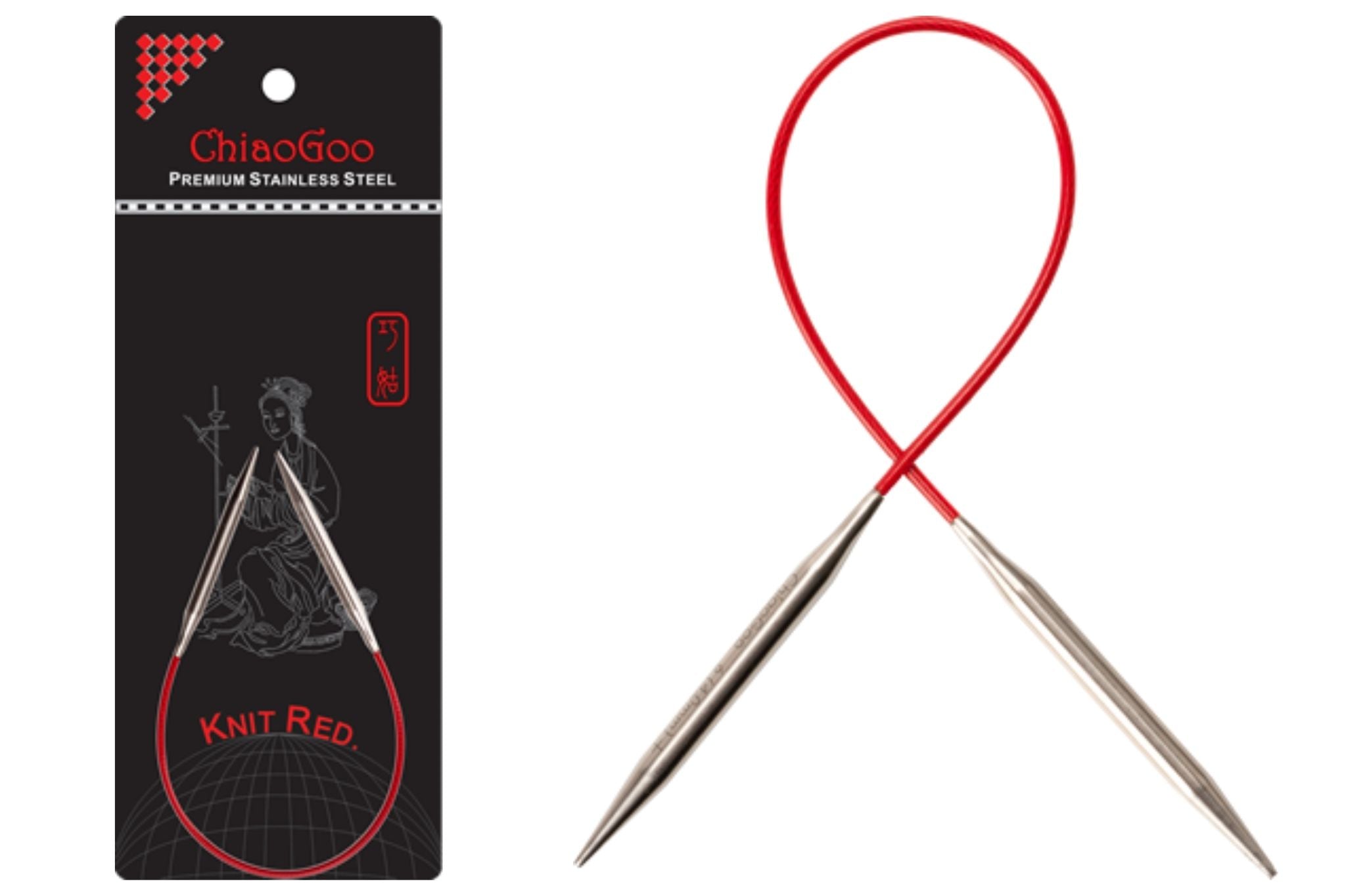 ChiaoGoo SS Red Circular Needles-9"