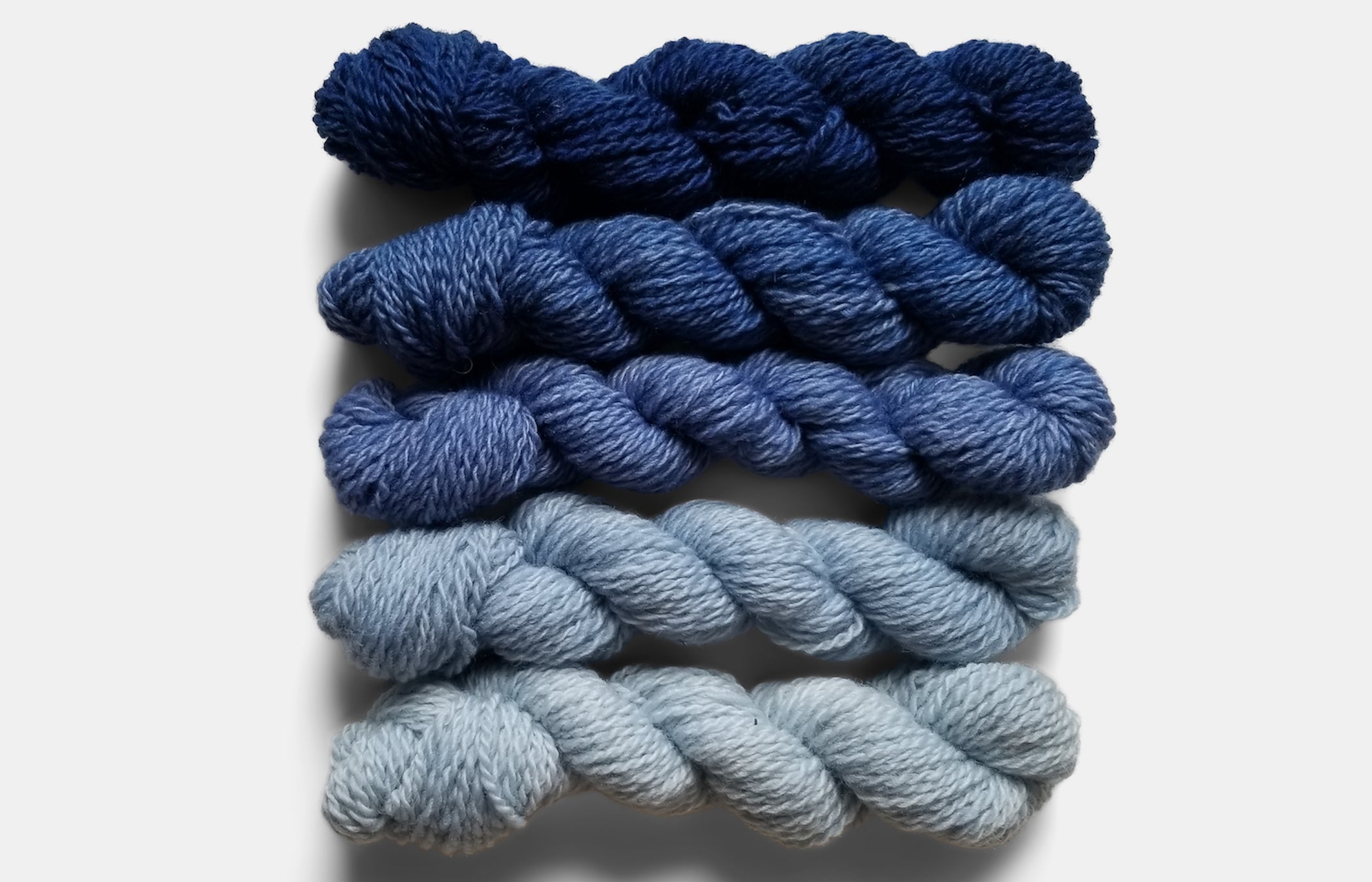 Fleece and Harmony Selkirk Worsted in the Blue Gradient