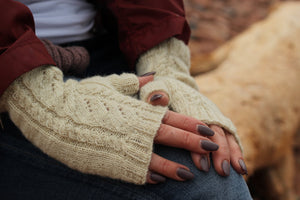 Whitecaps Gloves Pattern in Fleece and Harmony Selkirk Worsted