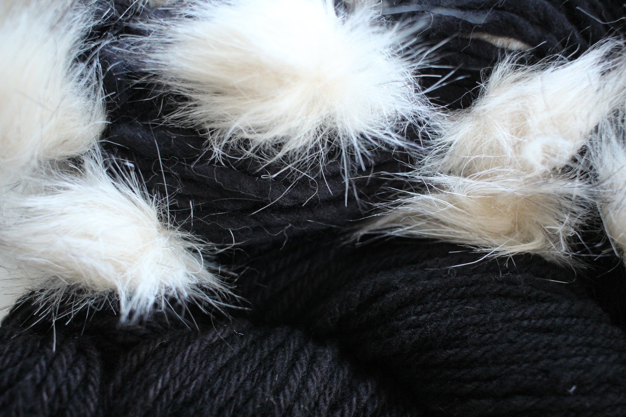 Crow Wing/White Pompoms