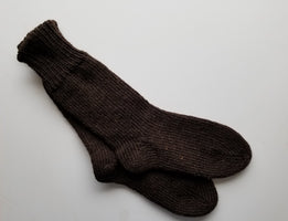 Hand Made 100% Wool Sock Natural Black