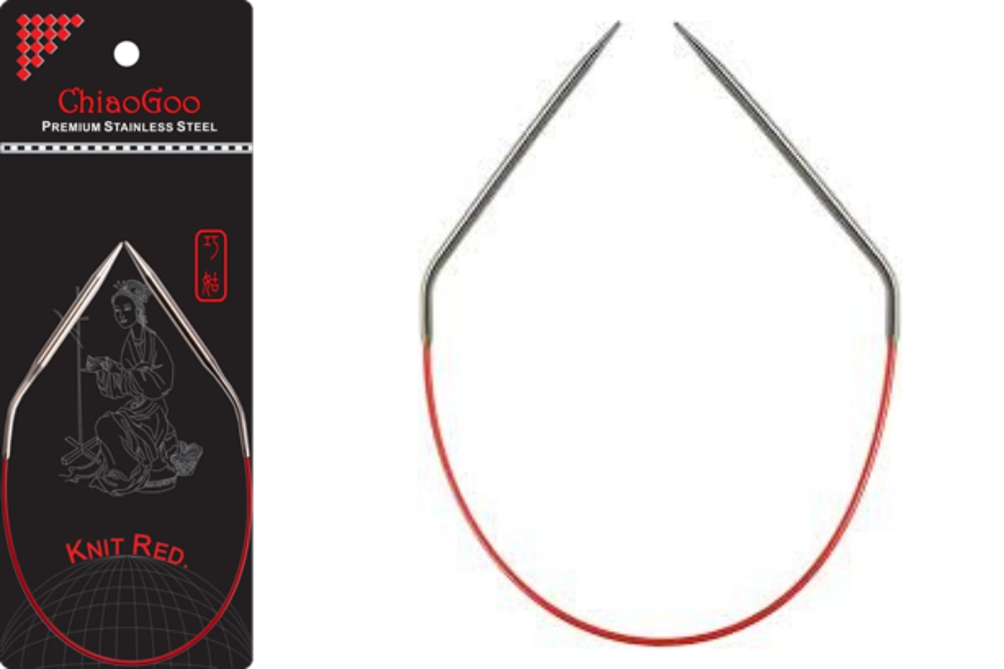 ChiaoGoo SS Red Circular Needles-12"
